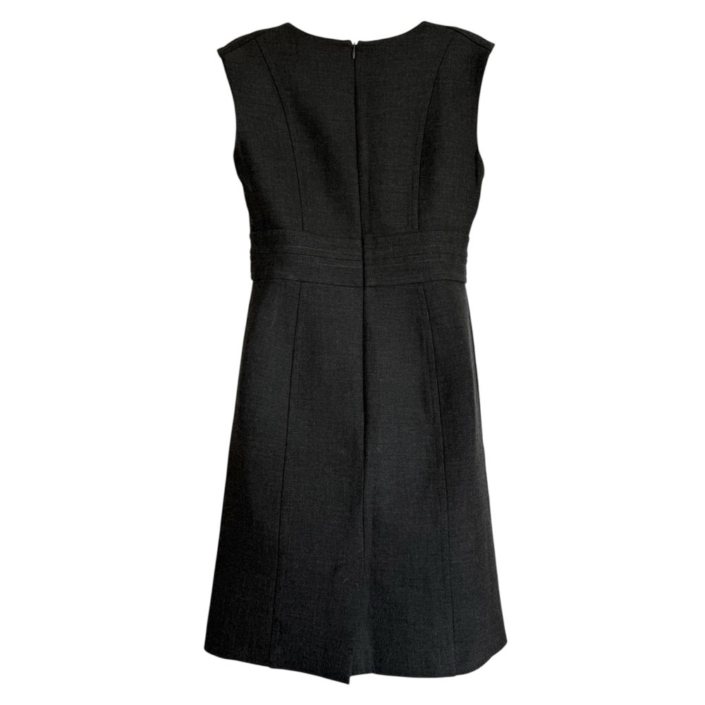 Ann Taylor LOFT Sheath Dress Charcoal Gray V-Neck Sleeveless Size 4 - Picture 2 of 7